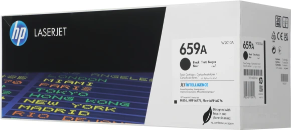 Картридж лазерный HP 659A W2010A черный бар.в компл. (16000стр.) для HP LJ M856/M776