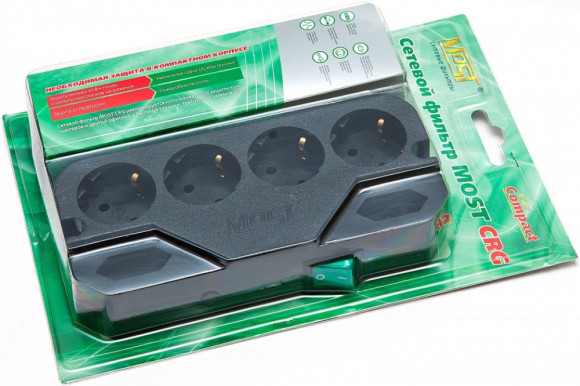 Сетевой фильтр Most CRG 5м (6 розеток) черный (коробка) Сетевой фильтр Most CRG 5м (6 розеток) черный (коробка)