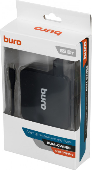 Блок питания Buro BUM-CW065 автоматический 65W 5V-20V 3.25A от бытовой электросети