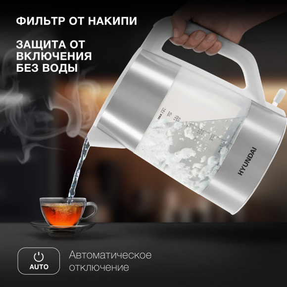 Чайник электрический Hyundai HYK-P4025 1.9л. 2200Вт белый корпус: пластик Чайник электрический Hyundai HYK-P4025 1.9л. 2200Вт белый корпус: пластик