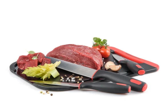 Набор ножей кухон. Rondell Urban RD-1010 компл.:4предм. разд.дос. черный/красный блистер