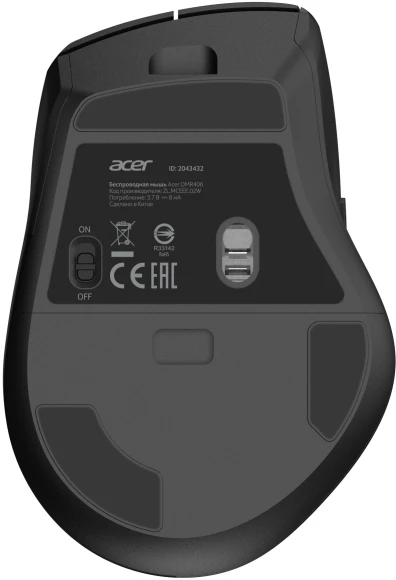 Мышь Acer OMR406 черный оптическая 4800dpi беспров. BT/Radio USB 8but (ZL.MCEEE.02W)