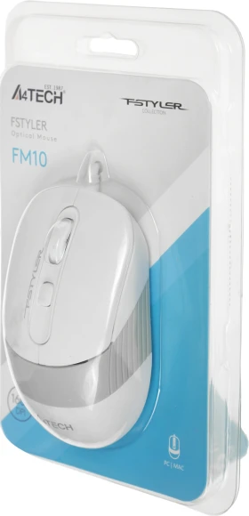 Мышь A4Tech Fstyler FM10 белый/серый оптическая 1600dpi USB 4but (FM10 WHITE) Мышь A4Tech Fstyler FM10 белый/серый оптическая 1600dpi USB 4but (FM10 WHITE)