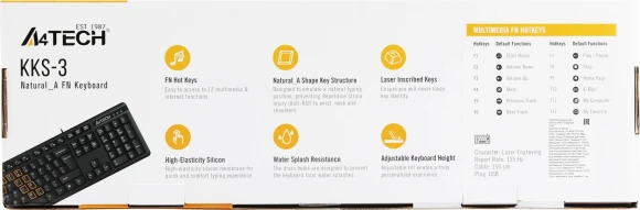 Клавиатура A4Tech KKS-3 черный USB Клавиатура A4Tech KKS-3 черный USB