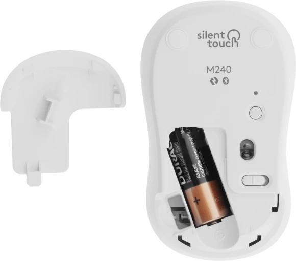 Мышь Logitech M240 белый оптическая 4000dpi silent беспров. BT для ноутбука 2but (910-007120)