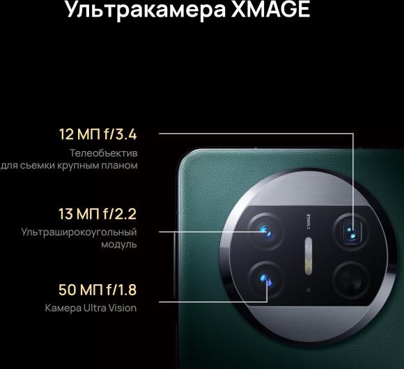 Смартфон Huawei ALT-L29 Mate X3 512Gb 12Gb темно-зеленый моноблок 3G 4G 2Sim 7.85" 1440x3120 EMUI 13.1 50Mpix 802.11 a/b/g/n/ac/ax NFC GPS GSM900/1800 GSM1900 Protect NM max256Gb