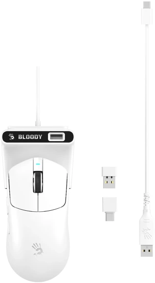 Мышь A4Tech Bloody R77 Ultra Dock белый оптическая 20000dpi беспров. USB 5but