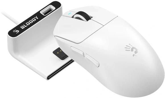 Мышь A4Tech Bloody R77 Ultra Dock белый оптическая 20000dpi беспров. USB 5but