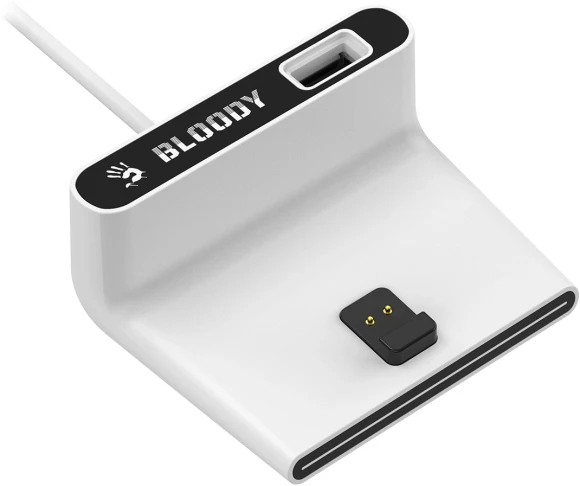 Мышь A4Tech Bloody R77 Ultra Dock белый оптическая 20000dpi беспров. USB 5but
