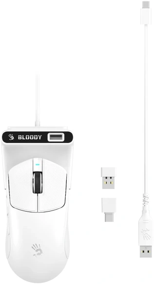 Мышь A4Tech Bloody R77 Ultra Dock белый оптическая 20000dpi беспров. USB 5but