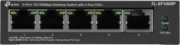 Коммутатор TP-Link TL-SF1005P (L2) 5x100Мбит/с 4PoE 58W неуправляемый