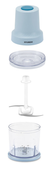 Измельчитель электрический Hyundai HYC-P3138 0.8л. 300Вт голубой/белый