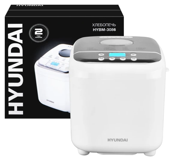 Хлебопечь Hyundai HYBM-3086 600Вт белый/серебристый