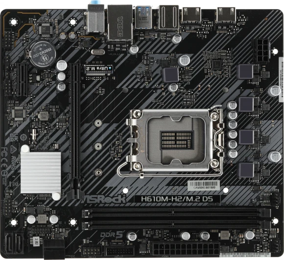 Материнская плата Asrock H610M-H2/M.2 D5 Soc-1700 Intel H610 2xDDR5 mATX AC`97 8ch(7.1) GbLAN+HDMI Материнская плата Asrock H610M-H2/M.2 D5 Soc-1700 Intel H610 2xDDR5 mATX AC`97 8ch(7.1) GbLAN+HDMI