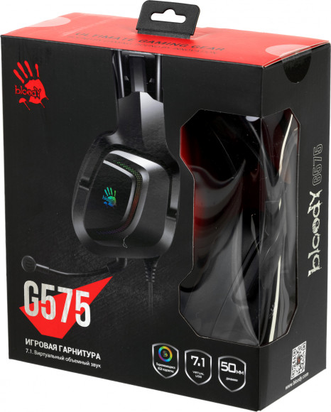 Наушники с микрофоном A4Tech Bloody G575 черный 2м мониторные USB оголовье (G575 USB/ BLACK) Наушники с микрофоном A4Tech Bloody G575 черный 2м мониторные USB оголовье (G575 USB/ BLACK)