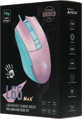 Мышь A4Tech Bloody L65 Max розовый/голубой оптическая 12000dpi USB 6but (L65 MAX/SKY PINK)