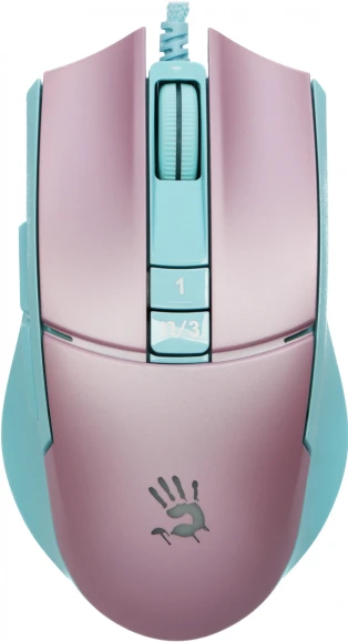 Мышь A4Tech Bloody L65 Max розовый/голубой оптическая 12000dpi USB 6but (L65 MAX/SKY PINK)