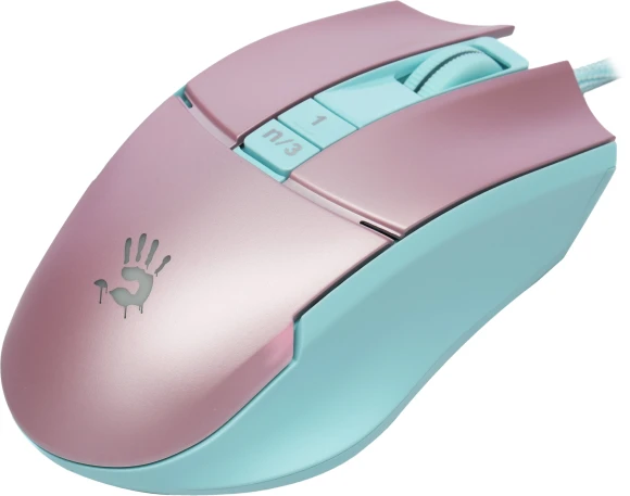Мышь A4Tech Bloody L65 Max розовый/голубой оптическая 12000dpi USB 6but (L65 MAX/SKY PINK)