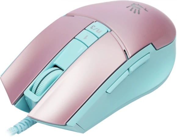 Мышь A4Tech Bloody L65 Max розовый/голубой оптическая 12000dpi USB 6but (L65 MAX/SKY PINK)