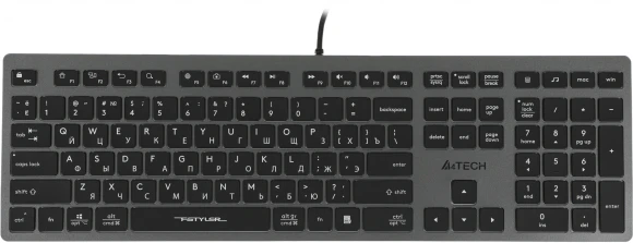 Клавиатура A4Tech Fstyler FX60H серый USB slim LED (FX60H GREY/WHITE)