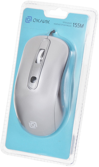 Мышь Оклик 155M серебристый оптическая 1600dpi USB 4but (337117) Мышь Оклик 155M серебристый оптическая 1600dpi USB 4but (337117)
