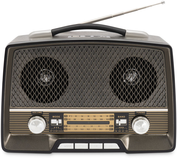 Радиоприемник настольный Hyundai H-PSR156 коричневый USB SD/microSD