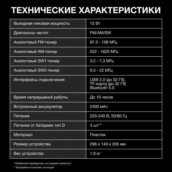 Радиоприемник настольный Hyundai H-PSR156 коричневый USB SD/microSD