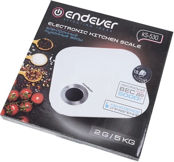Весы кухонные электронные Endever Skyline KS-530 макс.вес:5кг белый