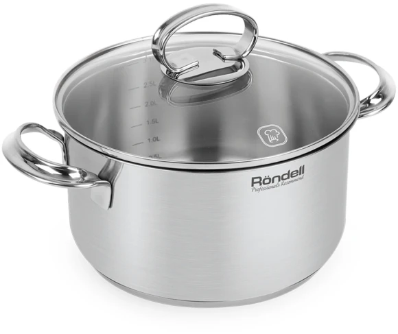 Кастрюля Rondell Zart RDS-1226 3.1л. d=20см (с крышкой) стальной