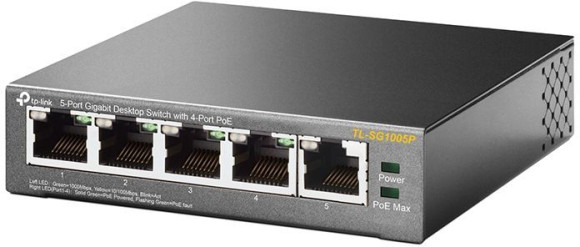 Коммутатор TP-Link TL-SG1005P (L2) 5x1Гбит/с 4PoE+ 65W неуправляемый