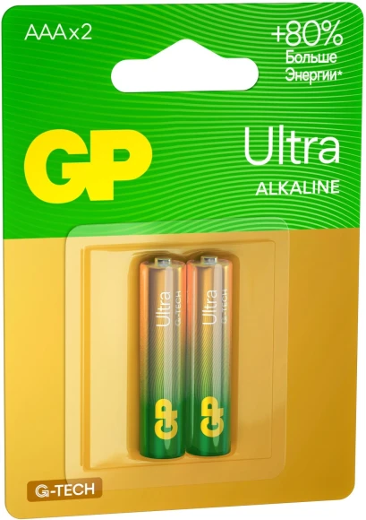Батарея GP Ultra Alkaline 24AUA21-2CRSBC2 AAA (2шт) Батарея GP Ultra Alkaline 24AUA21-2CRSBC2 AAA (2шт)