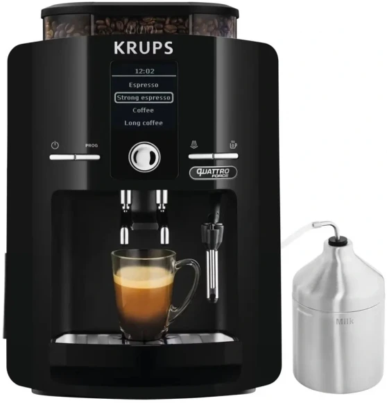 Кофемашина Krups Arabica Latte EA819E10 1450Вт черный/коричневый