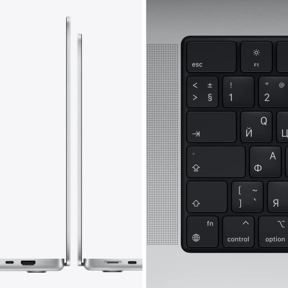 Ноутбук Apple MacBook Pro A2485 M1 Pro 10 core 16Gb SSD1Tb/16 core GPU 16.2" Liquid Retina XDR (3456x2234) macOS silver WiFi BT Cam (MK1F3RU/A)
