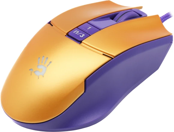 Мышь A4Tech Bloody L65 Max желтый/фиолетовый оптическая 12000dpi USB 6but (L65 MAX/ROYAL VIOLET)