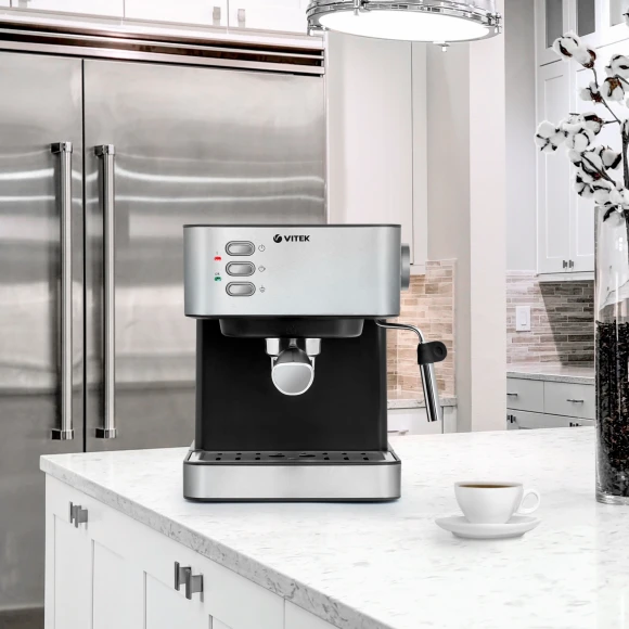 Кофеварка рожковая Vitek VT-1504 1050Вт нержавеющая сталь