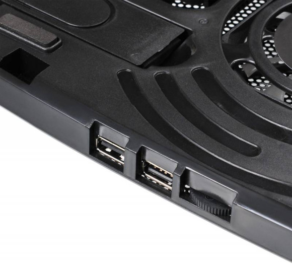 Подставка для ноутбука Buro BU-LCP156-B208 15.6"355x260x21мм 2xUSB 2x 80ммFAN 560г металлическая сетка/пластик черный