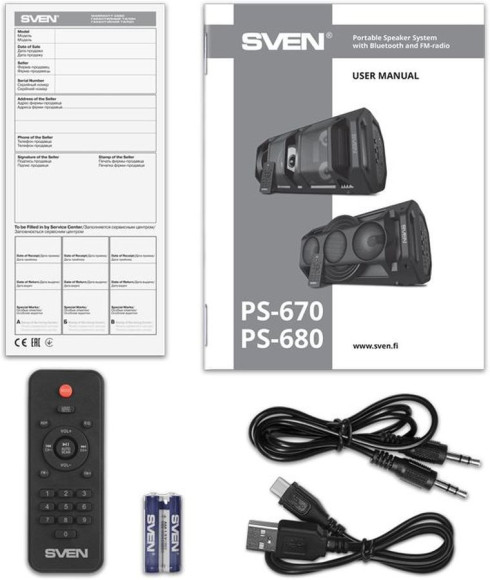 Колонка порт. Sven AC PS-680 черный 65W 1.0 BT 4400mAh (SV-020187) Колонка порт. Sven AC PS-680 черный 65W 1.0 BT 4400mAh (SV-020187)