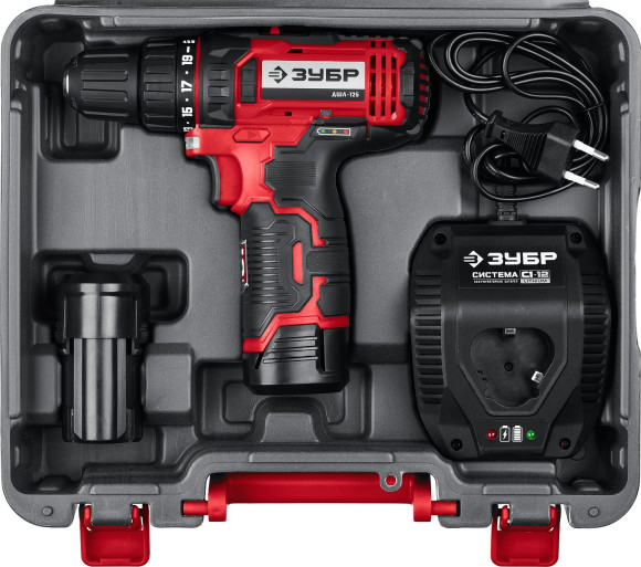 Дрель-шуруповерт Зубр ДШЛ-125-22 аккум. патрон:быстрозажимной (кейс в комплекте) Дрель-шуруповерт Зубр ДШЛ-125-22 аккум. патрон:быстрозажимной (кейс в комплекте)