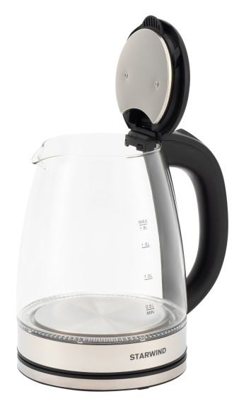 Чайник электрический Starwind SKG4777 1.8л. 2000Вт черный/прозрачный корпус: стекло