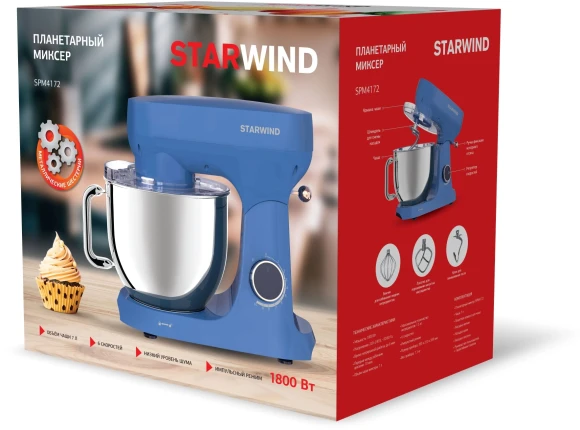 Миксер планетарный Starwind SPM4172 1800Вт васильковый Миксер планетарный Starwind SPM4172 1800Вт васильковый