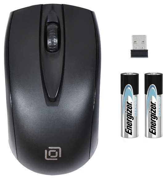 Мышь Оклик 540MW черный оптическая 1200dpi беспров. USB для ноутбука 3but (1175373)