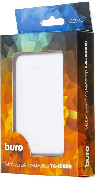 Мобильный аккумулятор Buro T4-10000 10000mAh 10W 2A 2xUSB-A белый (T4-10000-WT) Мобильный аккумулятор Buro T4-10000 10000mAh 10W 2A 2xUSB-A белый (T4-10000-WT)