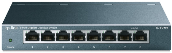 Коммутатор TP-Link TL-SG108 (L2) 8x1Гбит/с неуправляемый