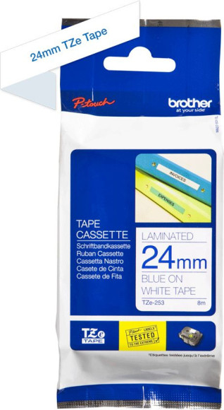 Картридж ленточный Brother TZE253 синий на белом 24x8 для Brother P-Touch Картридж ленточный Brother TZE253 синий на белом 24x8 для Brother P-Touch