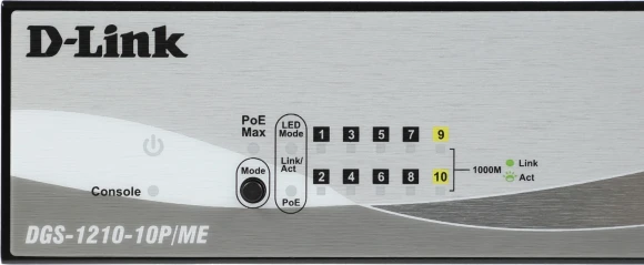 Коммутатор D-Link DGS-1210-10P/ME/B1A 8x1Гбит/с 2SFP 8PoE управляемый Коммутатор D-Link DGS-1210-10P/ME/B1A 8x1Гбит/с 2SFP 8PoE управляемый