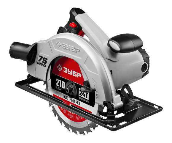 Циркулярная пила (дисковая) Зубр ПД-75 2000Вт (ручная) D диска.:210мм
