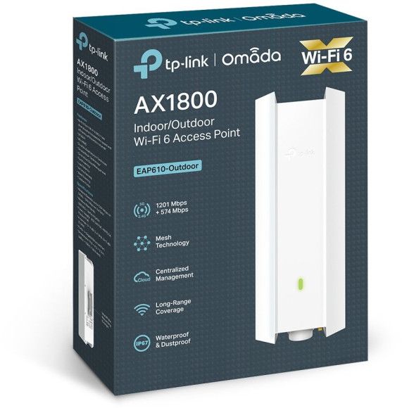 Точка доступа TP-Link EAP610-Outdoor AX1800 10/100/1000BASE-TX белый Точка доступа TP-Link EAP610-Outdoor AX1800 10/100/1000BASE-TX белый