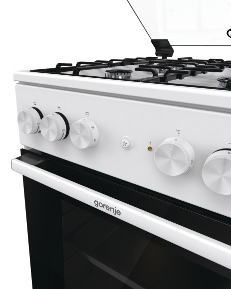 Плита Комбинированная Gorenje GK5A21WH белый/черный (стеклянная крышка) реш.сталь