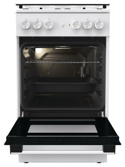 Плита Комбинированная Gorenje GK5A21WH белый/черный (стеклянная крышка) реш.сталь