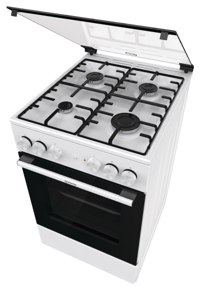 Плита Комбинированная Gorenje GK5A21WH белый/черный (стеклянная крышка) реш.сталь